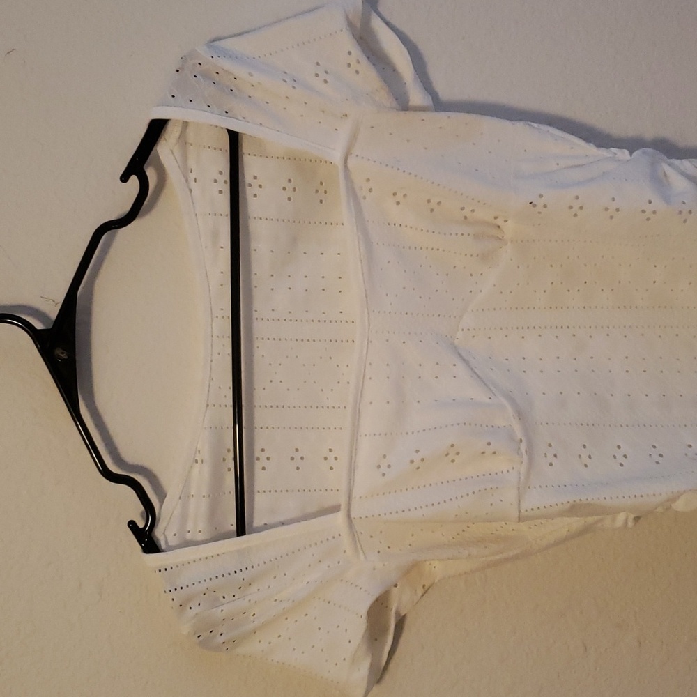 Bodycon eyelet mini white dress